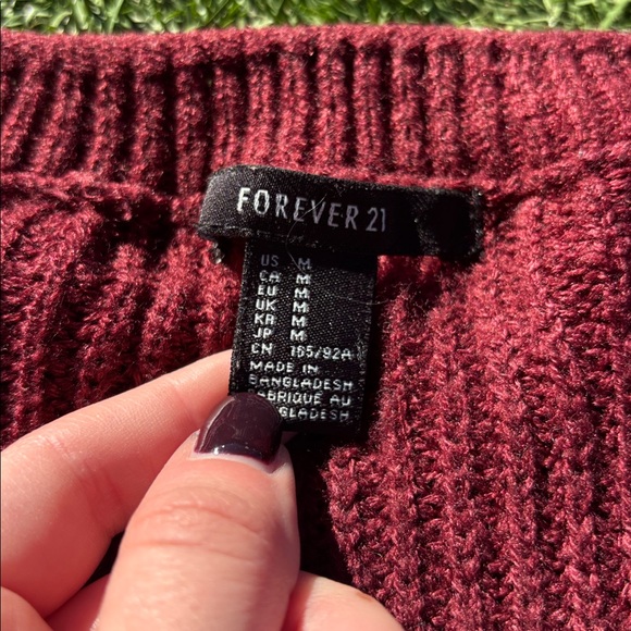 Forever 21 Burgundy Knit Cardigan - Picture 2 of 6